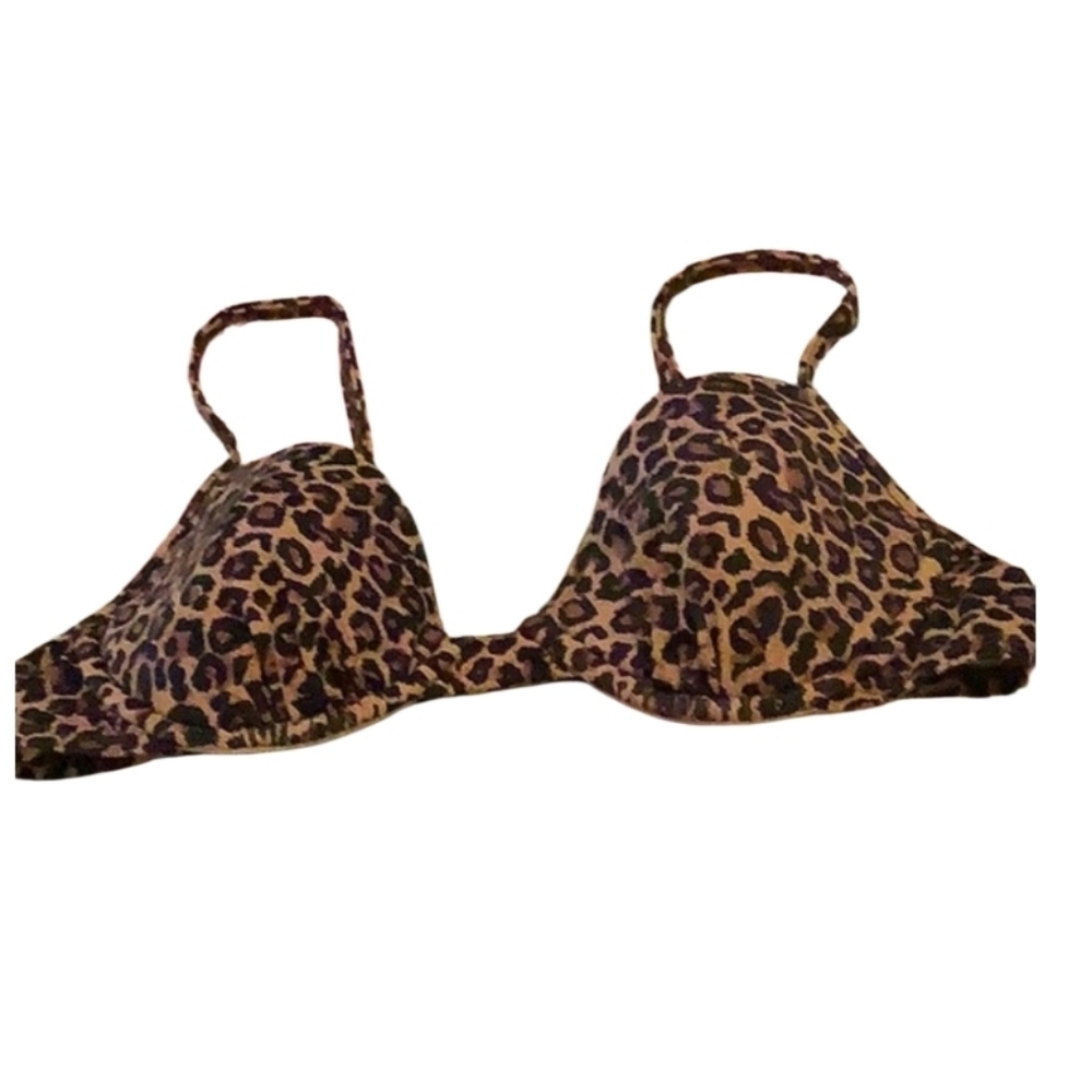 leopard bikini top underwires size 10 brown black 🌴 by Shape fix padded